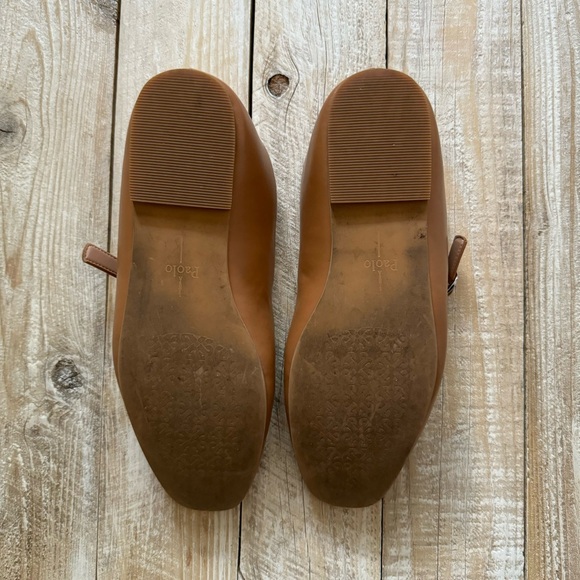 Paolo Tan Vegan Leather Mary Jane Flat w/ Silver Hardware - Picture 3 of 9